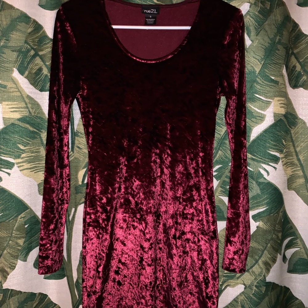 Burgundy Suede Dress